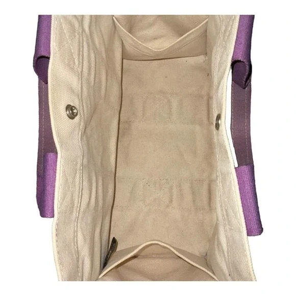 Hermes Bora Bora Canvas Tote Bag Ivory Purple - Picture 10 of 15